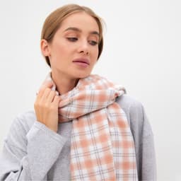 Шарф зимний с кистями MINAKU, размер 65×180 + 8 см, принт клетка