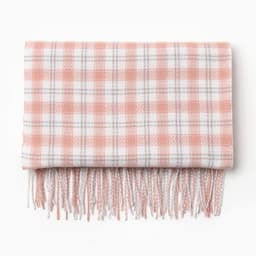 Шарф зимний с кистями MINAKU, размер 65×180 + 8 см, принт клетка