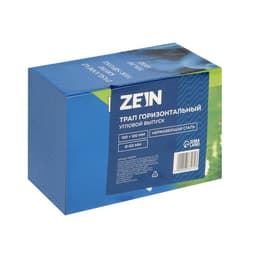 Трап ZEIN engr, 100×100 мм, горизонтальный, d=50 мм, угловой выпуск, нержавеющая сталь