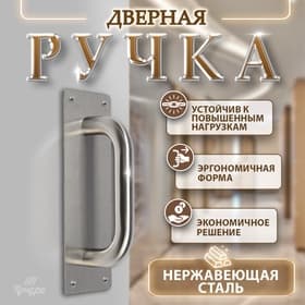 Ручка дверная, цвет нержавеющая сталь, 200×65 мм