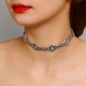 Чокер металл «Готика», ажур, цвет чернёное серебро, 30 см