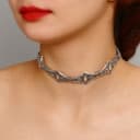 Чокер металл «Готика», ажур, цвет чернёное серебро, 30 см