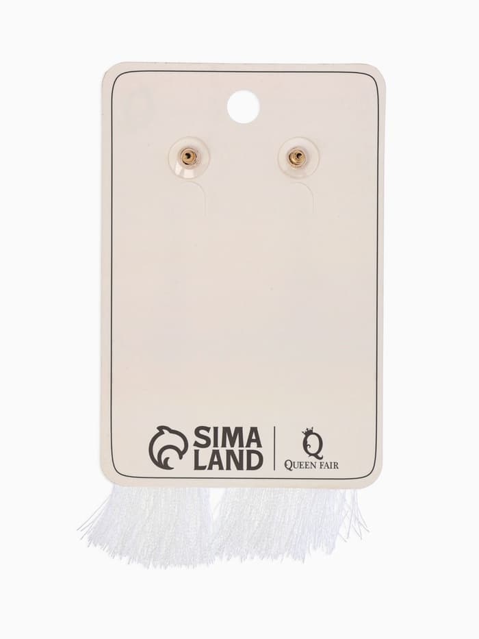 Серьги «Кисти», белые в золоте, L кисти 8.7 см