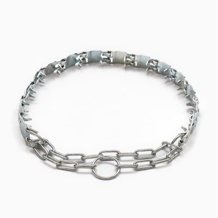 Строгий ошейник, 2.5 см, ОШ 50-65 см, пластинчатый, металл