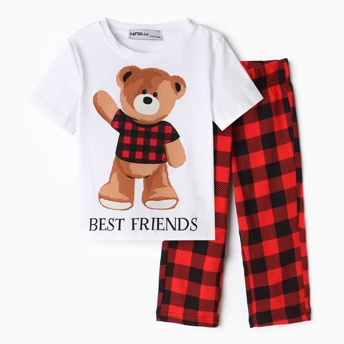Пижама детская KAFTAN: Best friends размер 32 (110-116 см)