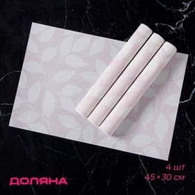 Салфетки сервировочные на стол Доляна «Розовое настроение», 4 шт., 45×30 см, розовые