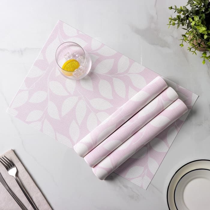 Салфетки сервировочные на стол Доляна «Розовое настроение», 4 шт., 45×30 см, розовые