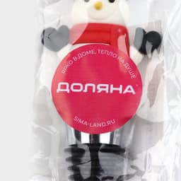 Пробка для бутылки новогодняя Доляна «Снеговик», 11.4 см, цинковый сплав, белая
