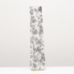 Пакет подарочный новогодний с жёстким дном, прозрачный с ёлочными шарами, 11×7×53 см