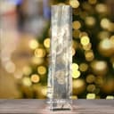 Пакет подарочный новогодний с жёстким дном, прозрачный с ёлочными шарами, 11×7×53 см