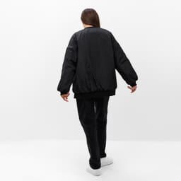 Бомбер женский демисезонный, чёрный, размер L (46-48)