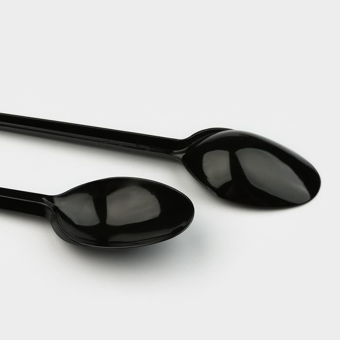 Ложка одноразовая «Стандарт», пластик, 16 см, столовая, чёрная