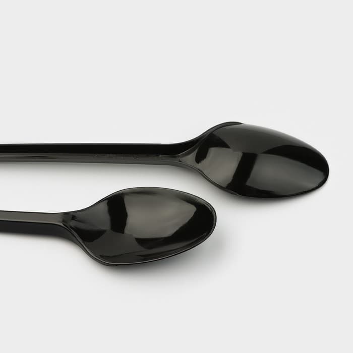 Ложка одноразовая «Стандарт», пластик, 12.5 см, чайная, чёрная