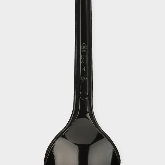 Ложка одноразовая «Стандарт», пластик, 12.5 см, чайная, чёрная