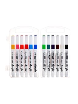 Набор маркеров акриловых 12 цветов, круглый наконечник, для любой поверхности