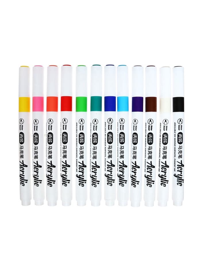 Набор маркеров акриловых 24 цвета, круглый наконечник, для любой поверхности