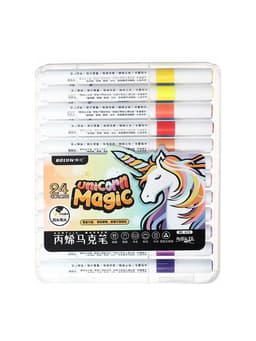 Набор маркеров акриловых 24 цвета, круглый наконечник, для любой поверхности