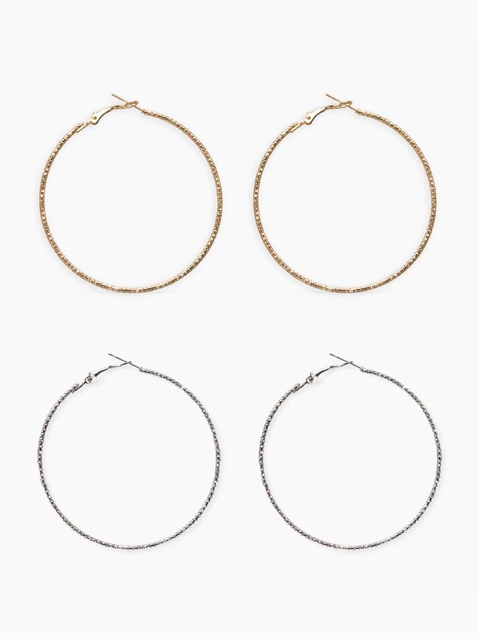 Серьги-кольца «Рельеф», миксы, d=5.7 см