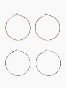 Серьги-кольца «Рельеф», миксы, d=5.7 см