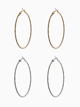 Серьги-кольца «Рельеф», миксы, d=5.7 см