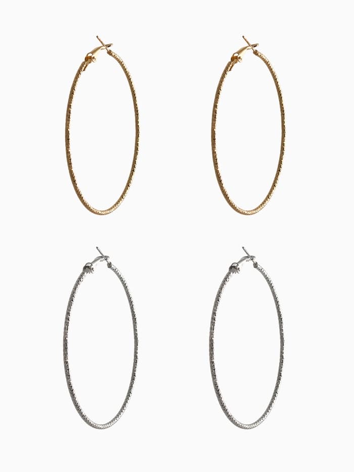 Серьги-кольца «Рельеф», миксы, d=5.7 см