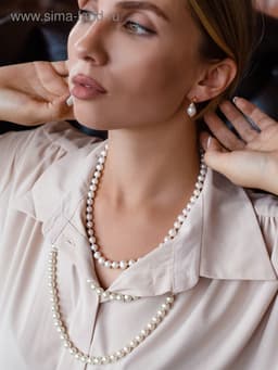 Бусы «Классика», шар №8, цвет молочный, L=125 см