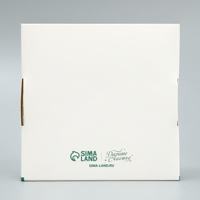 Коробка для макарун с низкими бортами «С Новым годом!», 11×11×3 см