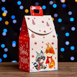 Подарочная новогодняя коробка «Домик Поделись историей», 9.1×7×15.7 см