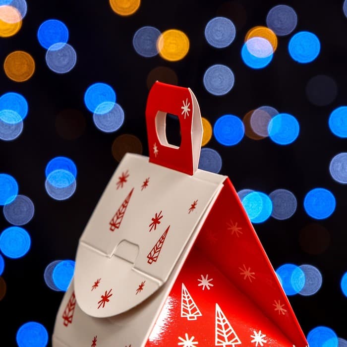 Подарочная новогодняя коробка «Домик Поделись историей», 9.1×7×15.7 см