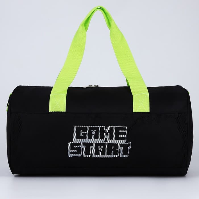 Сумка спортивная Game start, 40×24×21, на молнии, длинный ремень, черная