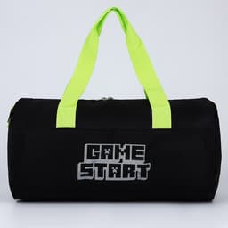 Сумка спортивная Game start, 40×24×21, на молнии, длинный ремень, черная