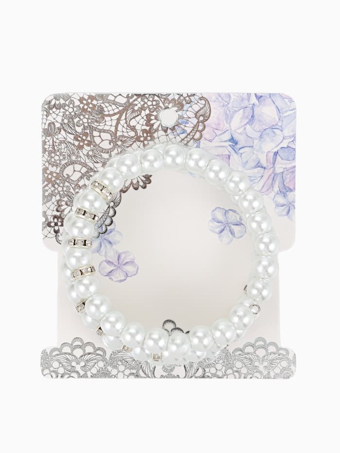 Браслет-пружинка «Жемчужинка морская», 3 ряда, белый в серебре, L=7 см