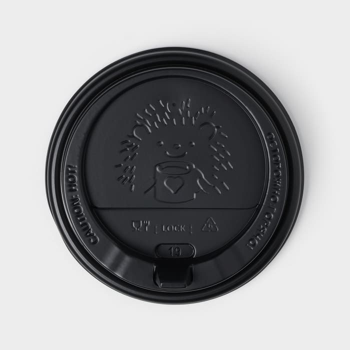 Крышка пластиковая одноразовая для стакана чёрная, с клапаном, d=9 см