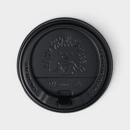 Крышка пластиковая одноразовая для стакана чёрная, с клапаном, d=9 см