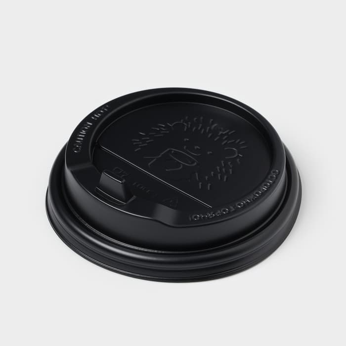 Крышка пластиковая одноразовая для стакана чёрная, с клапаном, d=9 см