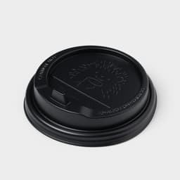 Крышка пластиковая одноразовая для стакана чёрная, с клапаном, d=9 см