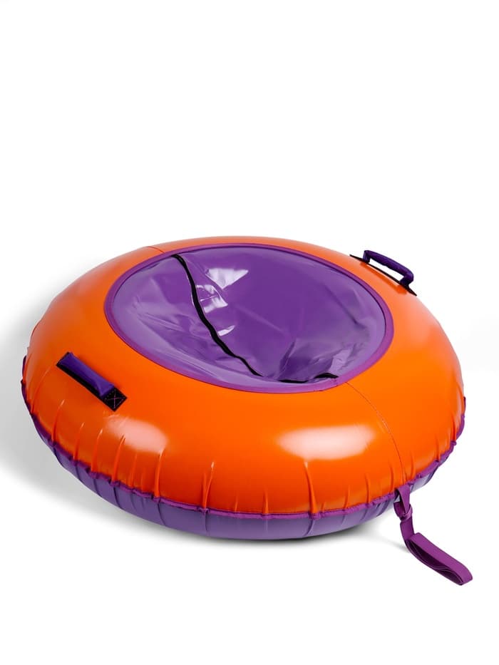 Тюбинг-ватрушка Winter Star, диаметр чехла 120 см, сиреневый, оранжевый
