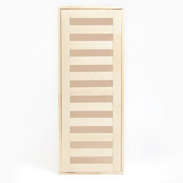 Дверь для бани и сауны «Зебра», коробка 180×70 см, деревянная, со стеклом