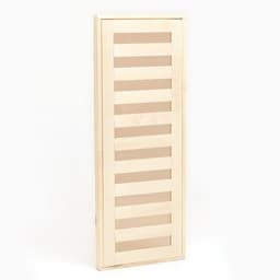 Дверь для бани и сауны «Зебра», коробка 180×70 см, деревянная, со стеклом