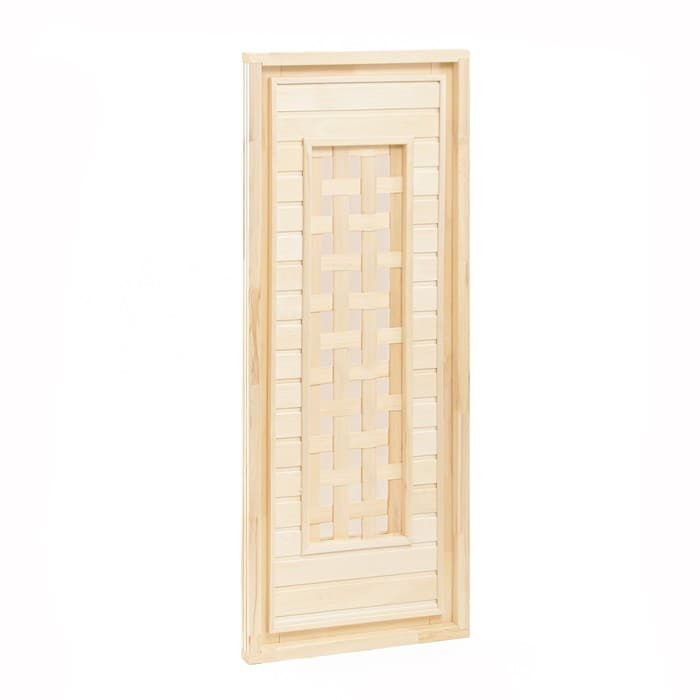 Дверь для бани и сауны «Плетёнка», коробка 180×70 см, деревянная