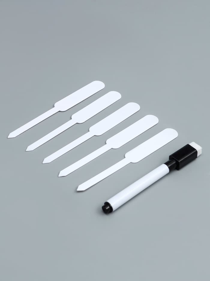 Таблички садовые, для маркировки растений, 12 см, набор 20 шт., пластик, белые, Greengo