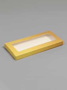 Подарочная коробка под плитку шоколада, с окном, золотая, 17×8×1.4 см