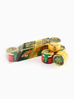 Мёд кремовый новогодний «Чудес», клубника, абрикос, апельсин, малина, 120 г (набор 4 шт.×30 г).