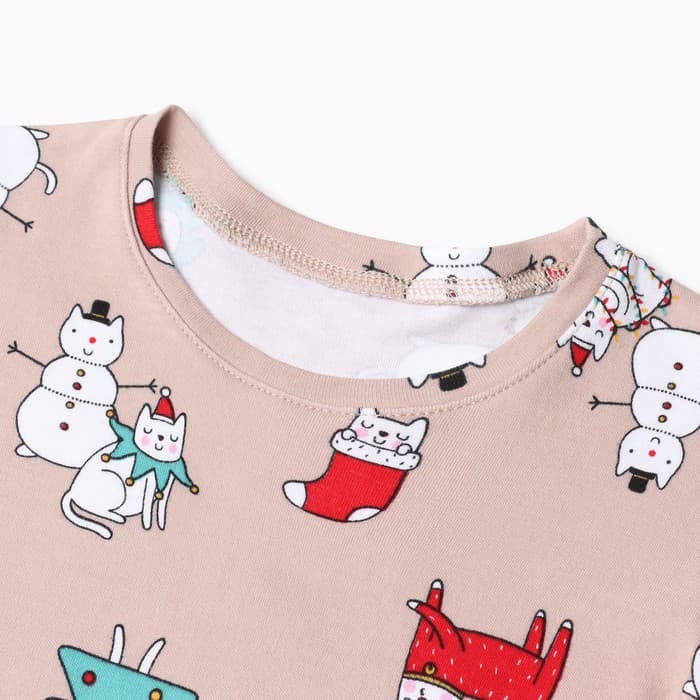 Пижама для девочки, цвет бежевый, рост 116-122