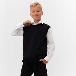 Жилетка для мальчика MINAKU: School Collection, чёрная, рост 122 см