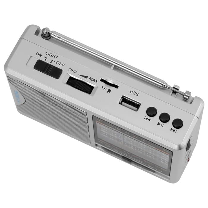 Радиоприёмник портативный Hyundai H-PSR160, USB, microSD, серебристый, аккумуляторный
