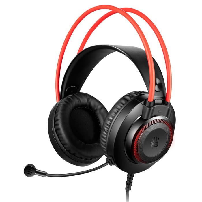 Гарнитура игровая A4Tech Bloody G200S, USB, с микрофоном, кабель 2 м, полноразмерная, чёрно-красная