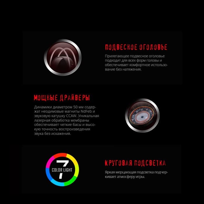 Гарнитура игровая A4Tech Bloody G200S, USB, с микрофоном, кабель 2 м, полноразмерная, чёрно-красная