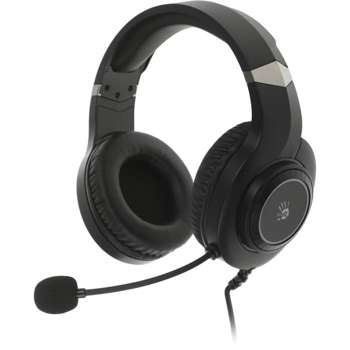 Гарнитура игровая A4Tech Bloody G220, AUX 3,5 мм, USB, с микрофоном, кабель 2 м, полноразмерная, чёрная