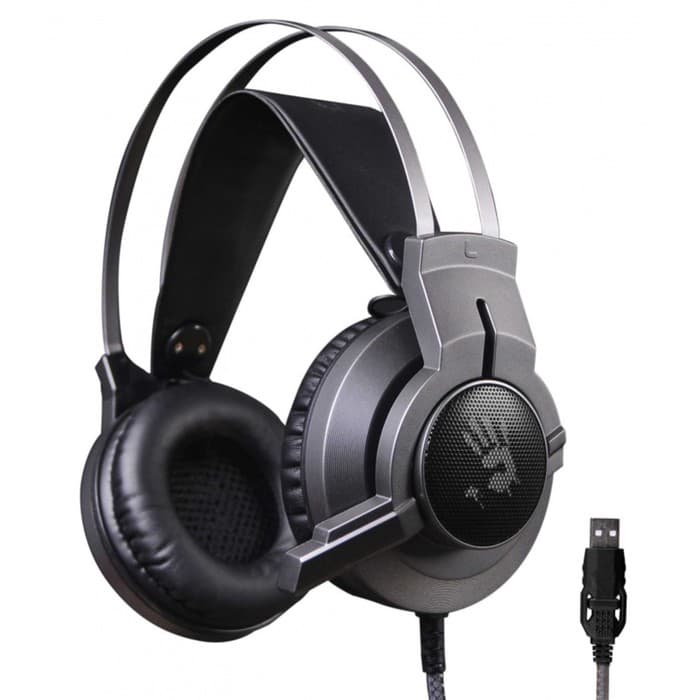 Наушники с микрофоном A4Tech Bloody G437, мониторные, оголовье, кабель 1.8 м, чёрные